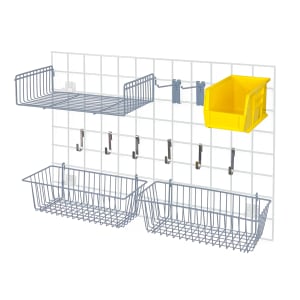 688-SGA2GYYL Store Grid Accessory Pack w/ Yellow Bin - Gray