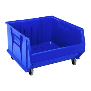 688-QUS967MOBBL Hulk Mobile Stack Shelf Container - 23 7/8" x 22 1/2", Blue