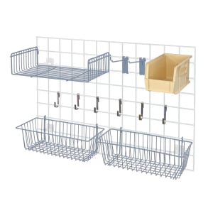 688-SGA2GYIV Store Grid Accessory Pack w/ Ivory Bin - Gray