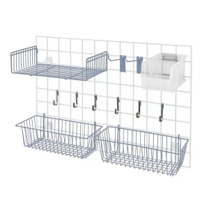 688-SGA2GYCL Store Grid Accessory Pack w/ Clear Bin - Gray