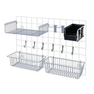 688-SGA2GYBK Store Grid Accessory Pack w/ Black Bin - Gray