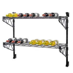 688-WC141436WBK2 Commercial Wine Shelf w/ (18) Bottle Capacity, Black