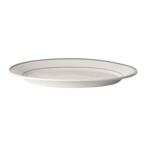 706-HL1581 15 5/8" x 11 3/8" Oval Green Band Platter - China, Ivory