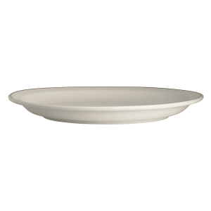 706-HL2611743 13 3/4" x 11 1/4"Oval Black Line Platter - China, Ivory