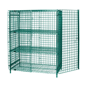 688-183663SECP2 36" Stationary Security Cage - 18"W, Green Epoxy Coated