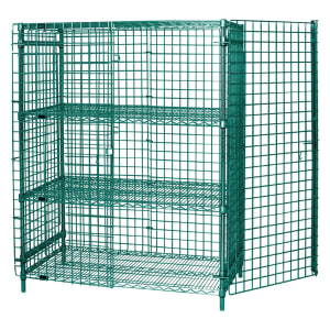 688-244863SECP2 48" Stationary Security Cage - 24"W, Green Epoxy Coated