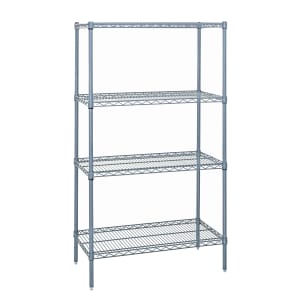 688-WR742436GY 36" NSF 4-Tier Epoxy Coated Wire Shelf Kit - 24"W, 74"H