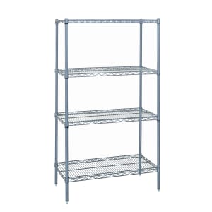 688-WR742460GY 60" NSF 4-Tier Epoxy Coated Wire Shelf Kit - 24"W, 74"H