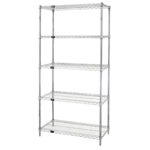 688-WR743036C5 Chrome Wire Shelf Kit - 36"L x 30"W x 74"H