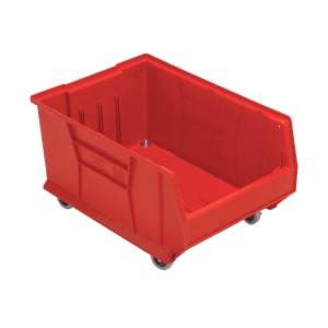 688-QUS964MOBRD Hulk Mobile Stack Shelf Container - 23 7/8" x 16 1/2", Red