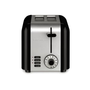 141-CPT320WH 2 Slice Compact Toaster w/ Crumb Tray - Black/Stainless, 120v