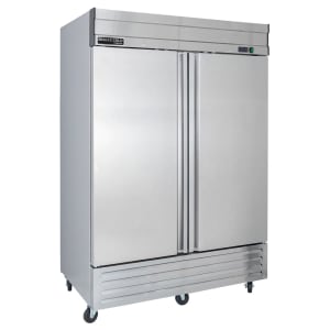 763-MVF49FDHC 54 1/5" V-Series Two Section Reach In Freezer, (2) Solid Doors, 115v
