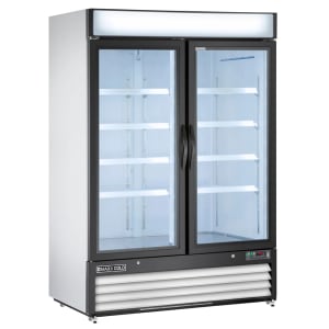 763-MXM248FHC 54" X-Series Two Section Display Freezer w/ Swing Doors - Bottom Mount Compressor, White, 208-240v
