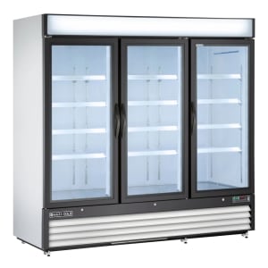 763-MXM372FHC 81" X-Series Three Section Display Freezer w/ Swing Doors - Bottom Mount Compressor, White, 208-230v