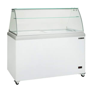 763-MXDC8 51 7/10" X-Series Mobile Ice Cream Dipping Cabinet w/ 14 Tub Capacity - White, 120v