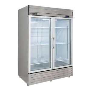 763-MVR49GDHC 54 1/5" V-Series Two Section Reach In Refrigerator, (2) Left/Right Hinge Glass Doors, 115v