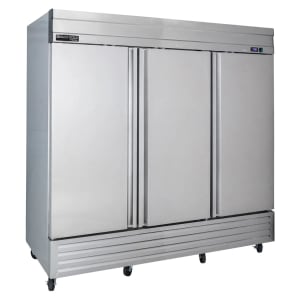 763-MVF72FDHC 81 1/5" V-Series Three Section Reach In Freezer, (3) Solid Doors, 115v