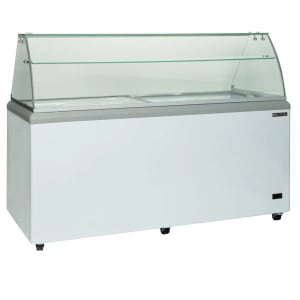 763-MXDC12 70" X-Series Mobile Ice Cream Dipping Cabinet w/ 22 Tub Capacity - White, 120v