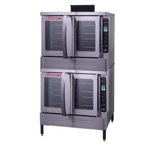 015-DFG200ESDBLNG Bakery Depth Double Full Size Natural Gas Convection Oven - 100,000 BTU