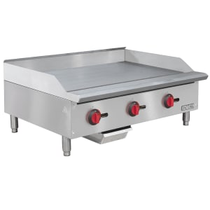 MoTak MGR36 36&quot; Gas Griddle w/ Manual Controls - 3/4&quot; Steel Plate, Convertible