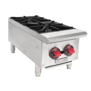 895-HP12 12" Gas Hotplate w/ (2) Burners & Manual Controls, Convertible