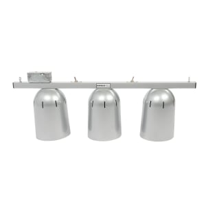 128-60063 30 3/4" Track Mount Heat Lamp w/ (3) Lamps - Lower Switch, Silver, 120v