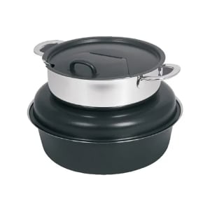 315-238586H 6 qt Soup Tureen - Induction Ready, Titanium w/ Chrome Accents