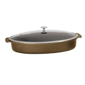 315-8265738 3 qt Oval Roasting Pan w/ Cover - Induction Ready, Aluminum/Ceramic, Bronze