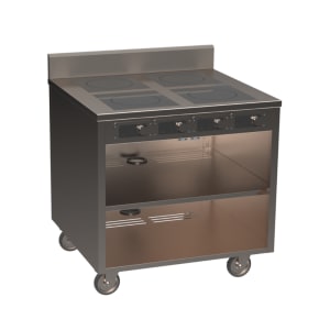 315-BOH1800C 36" Mobile Cooking Cart w/ (4) Induction Burners, Silver