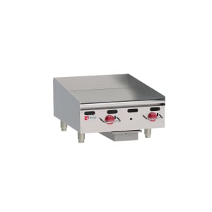 290-AGM24LP 24" Gas Griddle w/ Manual Controls - 1" Steel Plate, Liquid Propane