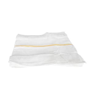 094-700BRTGLS White Cotton Bar Towel w/ Gold Stripe, 16" x 19"