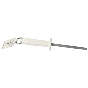 037-40589 5" Sharpening Steel w/ Regular Cut, Loose Ring, White Handle