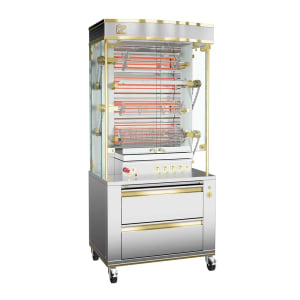 481-9SCS 38"W Mobile Heated Base Cabinet for MasterFlame 975-2G & 975-4G - Stainless, 208-220v/1ph