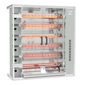481-FF11756GSS Gas 6 Spit Commercial Rotisserie w/ 30 Bird Capacity, Liquid Propane