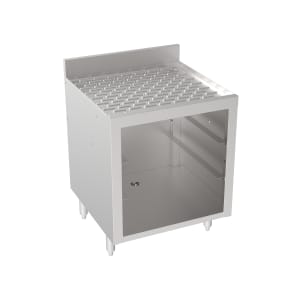 381-18GSB1 Silver Series Under Bar Glass Storage Unit - Open Base, 3" Back Splash, 24" x 22 1/2"