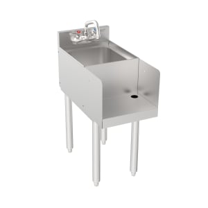 381-1812BD 12" Silver Series 1 Compartment Sink w/ 10"L x 12"W Bowl, 7" Deep