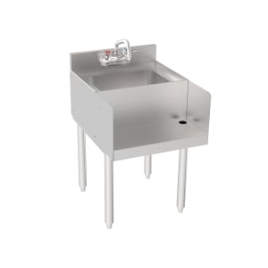 381-1818BD 18" Silver Series 1 Compartment Sink w/ 10"L x 12"W Bowl, 7" Deep