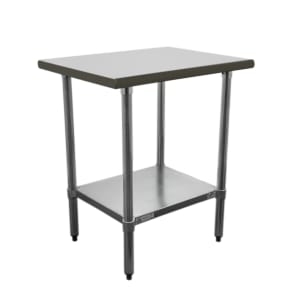 212-314S24305R 30" 14 ga Work Table w/ Undershelf & 300 Series Stainless Top, 4 3/5" Backsplash