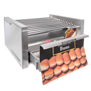 062-30CBD 30 Hot Dog Roller Grill w/Bun Storage - Slanted Top, 120v