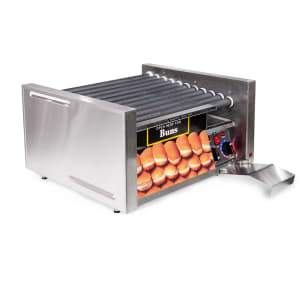 062-30SCBD 30 Hot Dog Roller Grill w/Bun Storage - Slanted Top, 120v