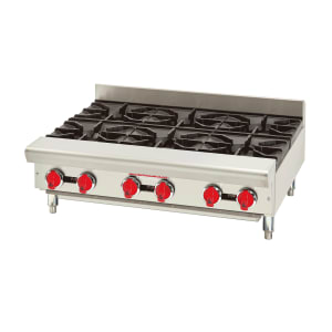 386-ARSHP366NG 36" Gas Hotplate w/ (6) Burners & Manual Controls, Natural Gas