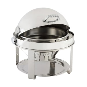 017-12010CH 2-Gallon Roll Down Round Chafer, Stainless w/ Chrome Accent
