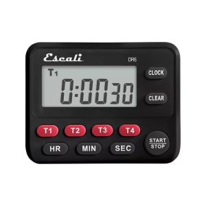 094-TMDGTE Escali 4 Event Digital Timer w/ Hour, Minute, & Second Timing - 3 1/2" x 2 3/4", Black
