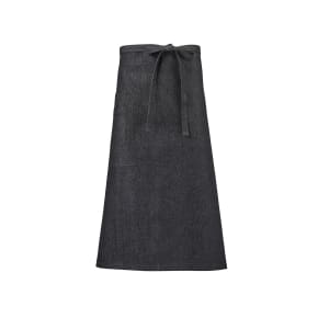 132-M63201BKD 2 Pocket Bistro Apron - 33 3/4" x 32", Cotton, Black