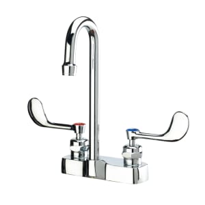 381-14546L Deck Mount Faucet w/ 3 3/4" Rigid Gooseneck Spout & Wrist Blade Handles