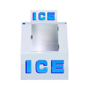 259-380CWR290 48" Outdoor Slanted Ice Merchandiser w/ (48) 20 lb Bag Capacity - Solid Door, White, 115v