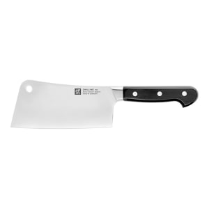 901-38415163 6" Meat Cleaver w/ Black Plastic Handle, High Carbon Stainless Steel