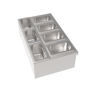 381-MWCT12 MoveWell Condiment Tray Insert Set - 7 Stainless Steel Cups