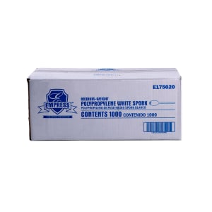 538-E175020 Medium Weight Disposable Sporks - Plastic, White