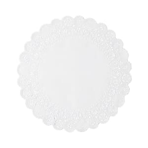 363-603182 6" French Lace Doily - Paper, White
